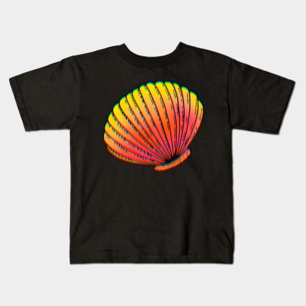 Orange Sea Shell Kids T-Shirt by ROLLIE MC SCROLLIE